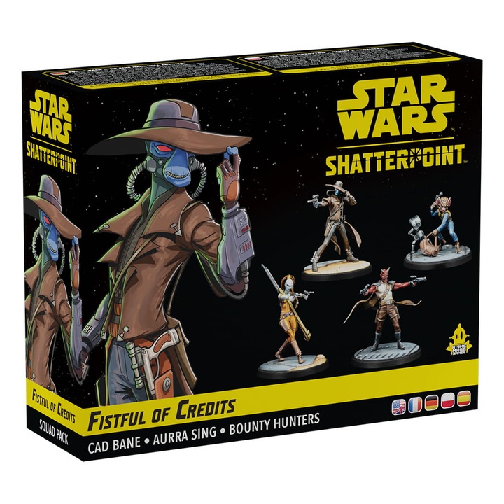 Разширение на играта Star Wars Shatterpoint Game Expansion, Fist Full of Credits Squad Pack, Atomic Mass Games, 4 карти и модели за сглобяване
