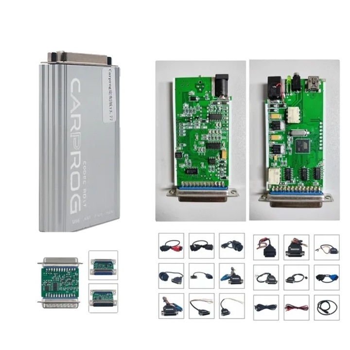 Комплект за тестване и диагностика на автомобили, Carprog V13.77, ECU програмиране, нулиране на въздушни възглавници, тъмно син, 50x60''