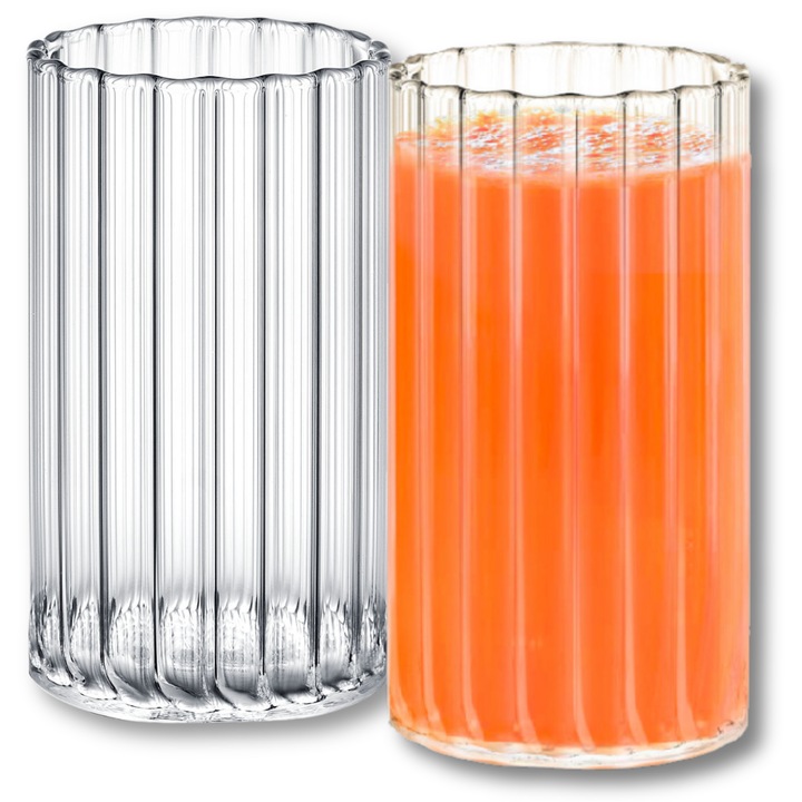 Set Pahare apa, sticla termorezistenta, 2 piese x 250 ml, pentru apa, whisky, sucuri, limonada, Wilmax England