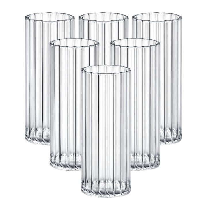 Комплект 6 чаши за лимонада и сок, Wilmax England, термоустойчиво стъкло, 350 ml