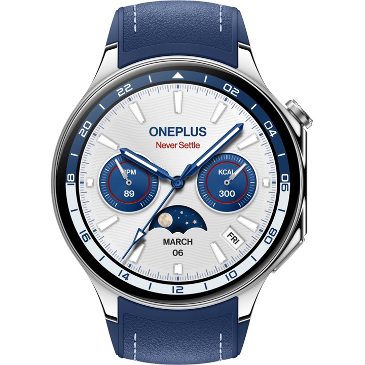 Смарт часовник OnePlus Watch 2, 46 mm, GPS, NFC, Bluetooth, Wi-Fi, Nordic Blue Edition