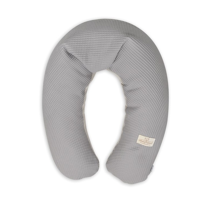 Perna de pozitionare BabyMatex Relax Muslin, bumbac, antialergica, grafit, 190 cm