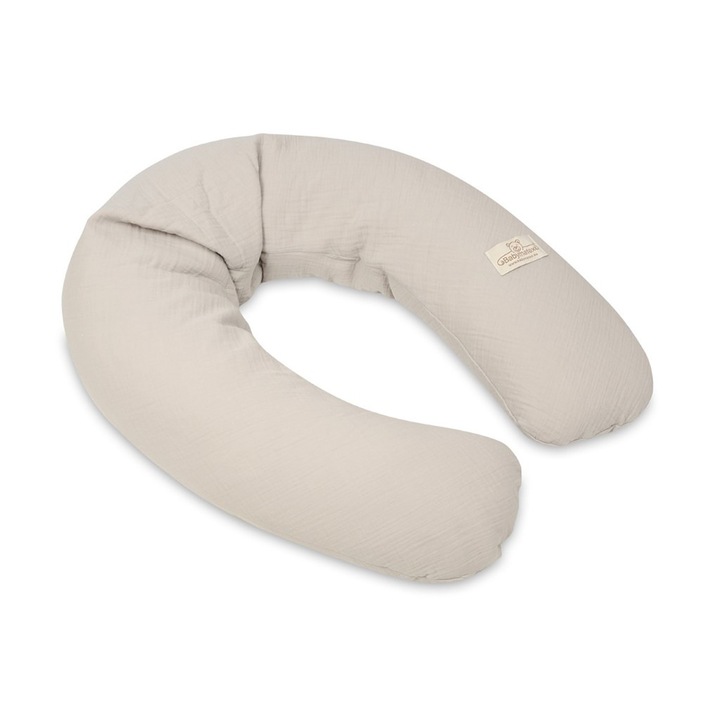 Perna de pozitionare BabyMatex Relax Muslin, antialergica, bumbac, gri, 190 cm