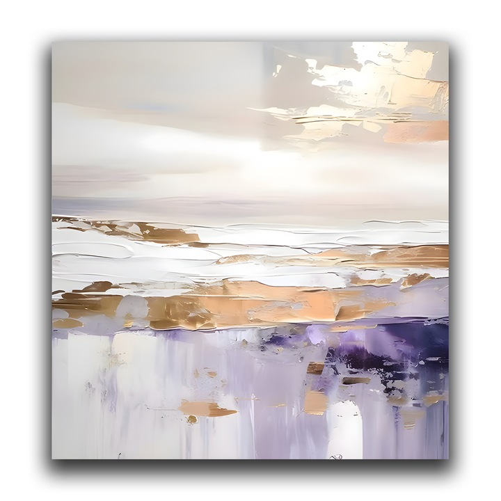 Първокласна картина на платно, LuxCanva® C1229, абстрактни вълни на морето, 90 X 90 CM, 100% памучно платно 400 g/m2, дървена рамка, цветове, декоративен, всекидневна, живи цветове