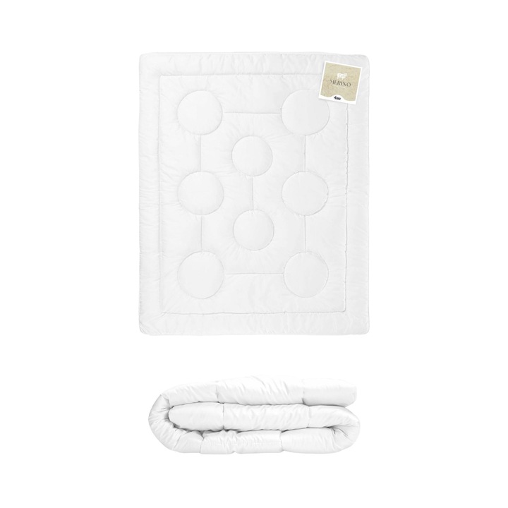 AMZ paplan, Merinó gyapjú, 155x200cm, fehér, meleg