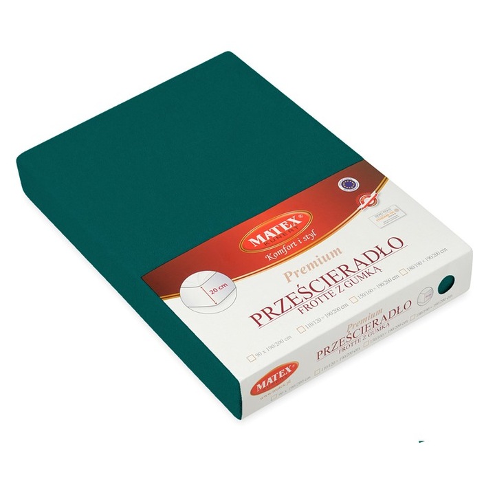 Чаршаф MATEX, памук, 160x200см, зелен