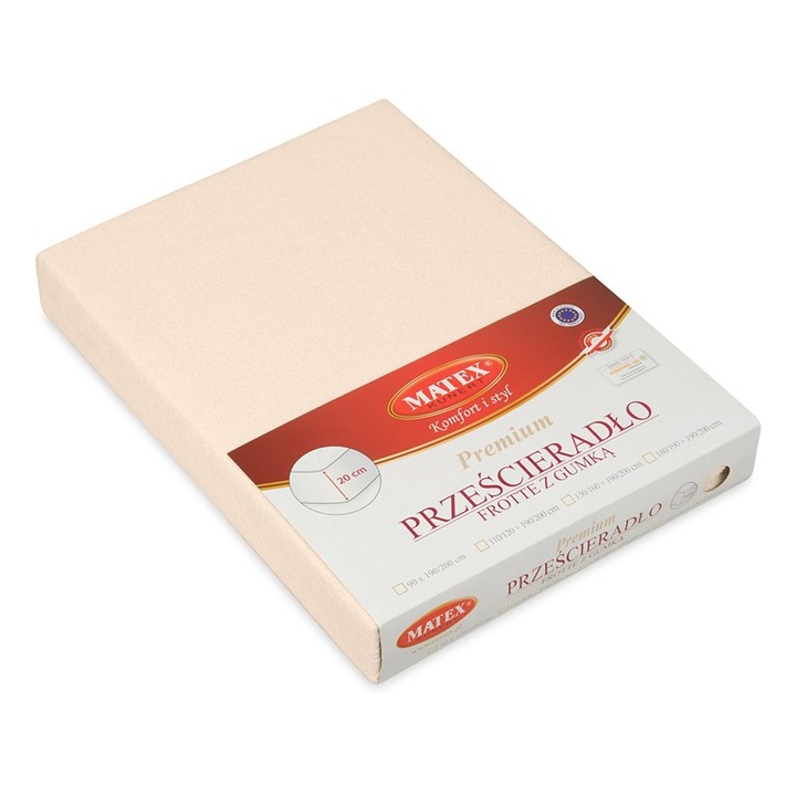 Cearceaf de pat, MATEX, bumbac, 120x200cm, bej