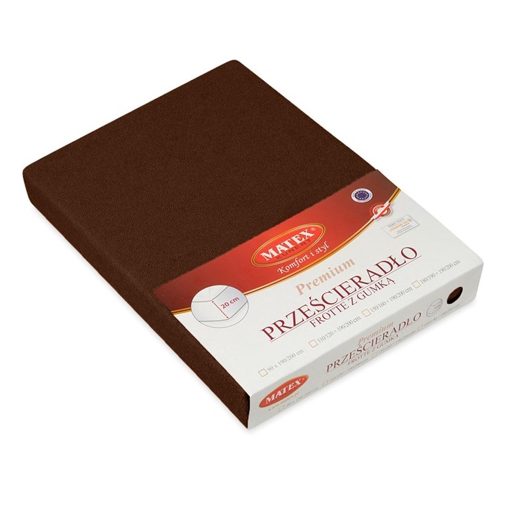 Cearceaf de pat, MATEX, bumbac, 160x200cm, maro