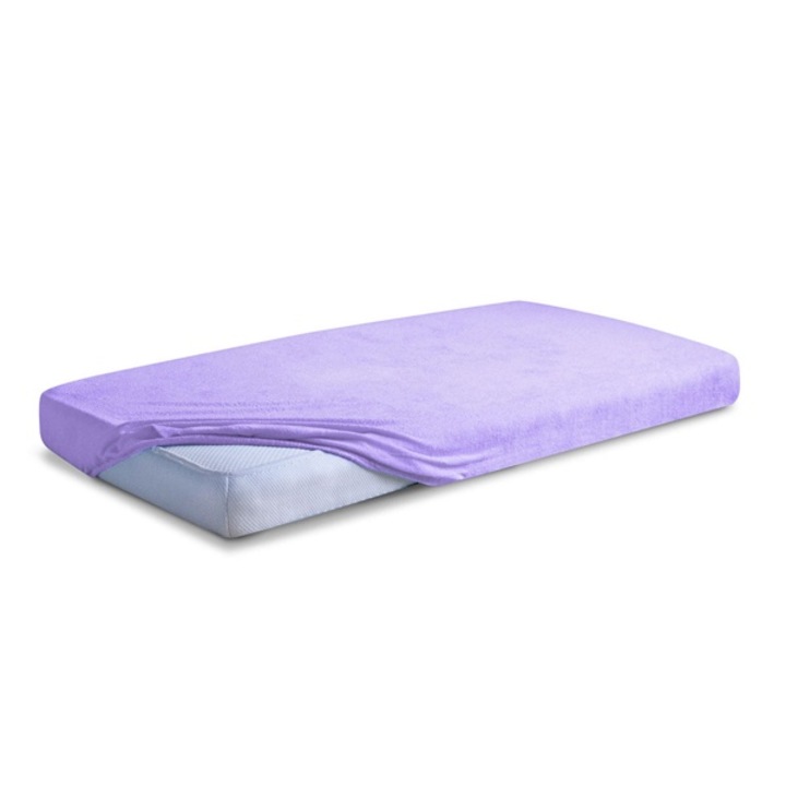 Cearceaf de pat BabyMatex, frotte, 70x140cm, mov, certificat Oeko-Tex Standard 100