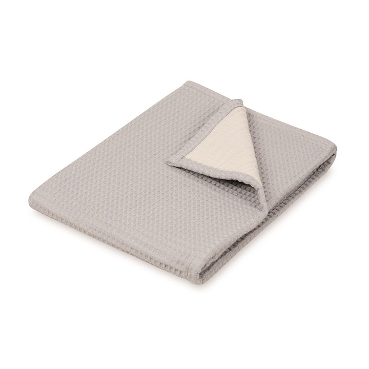 Paturica bebe BabyMatex Prestige, bumbac, 75x100cm, gri