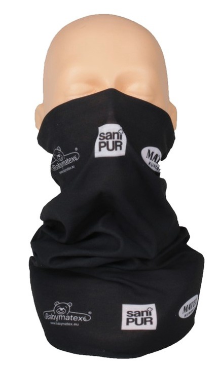 Esarfa multifunctionala MATEX, 100% poliester, negru, 47x25cm