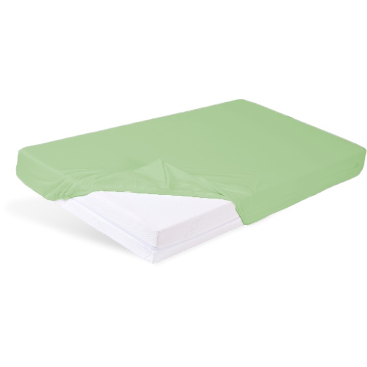 Cearceaf pentru patut, BabyMatex, bumbac, 60x120cm, verde deschis