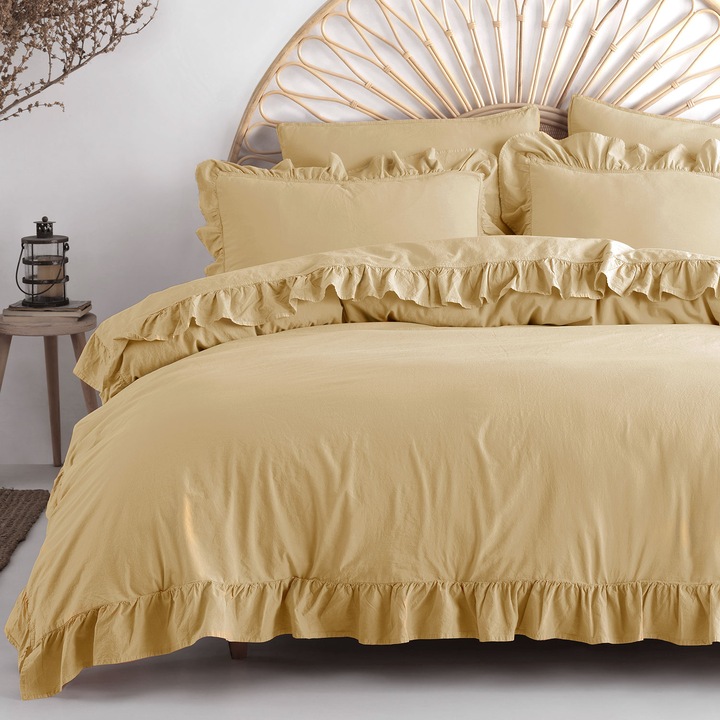 Limasso ágyneműgarnitúra, 220x200 cm, 100% pamut, krém, 3 részes