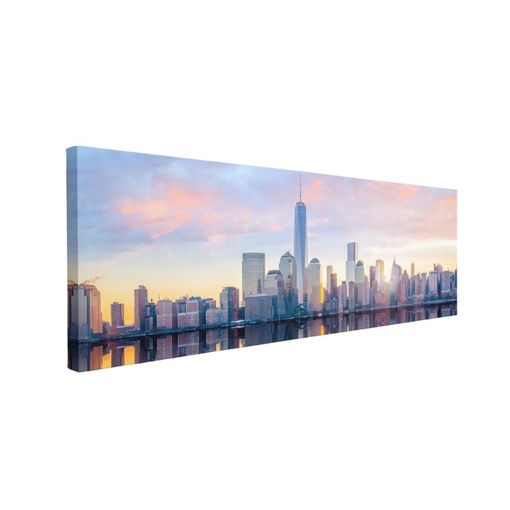Tablou canvas Intelli®, Decoratiuni moderne pentru Living, Dormitor, City View, P1526, 30x90 cm