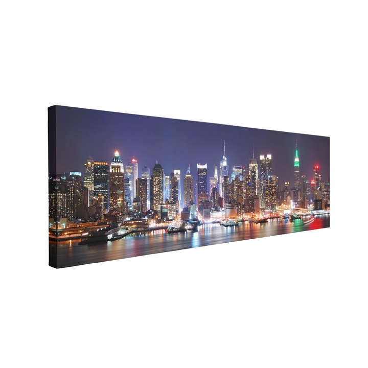 Tablou canvas Intelli®, Decoratiuni moderne pentru Living, Dormitor, City View, P1524, 40x120 cm