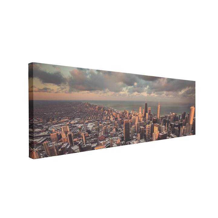 Tablou canvas Intelli®, Decoratiuni moderne pentru Living, Dormitor, City View, P1538, 30x90 cm