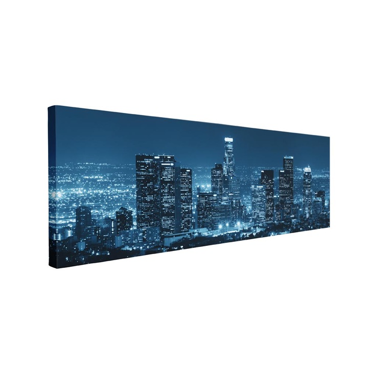 Картина пано Intelli®, Модерни декорации за всекидневна, спалня, изглед към града, P1523, 40x120 см