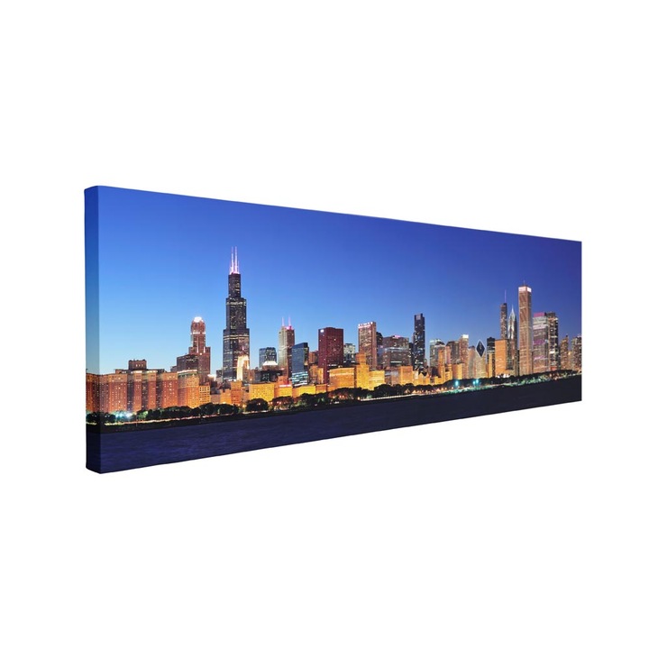 Tablou canvas Intelli®, Decoratiuni moderne pentru Living, Dormitor, City View, P1520, 40x120 cm