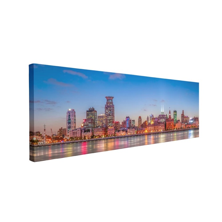 Tablou canvas Intelli®, Decoratiuni moderne pentru Living, Dormitor, City View, P1521, 40x120 cm