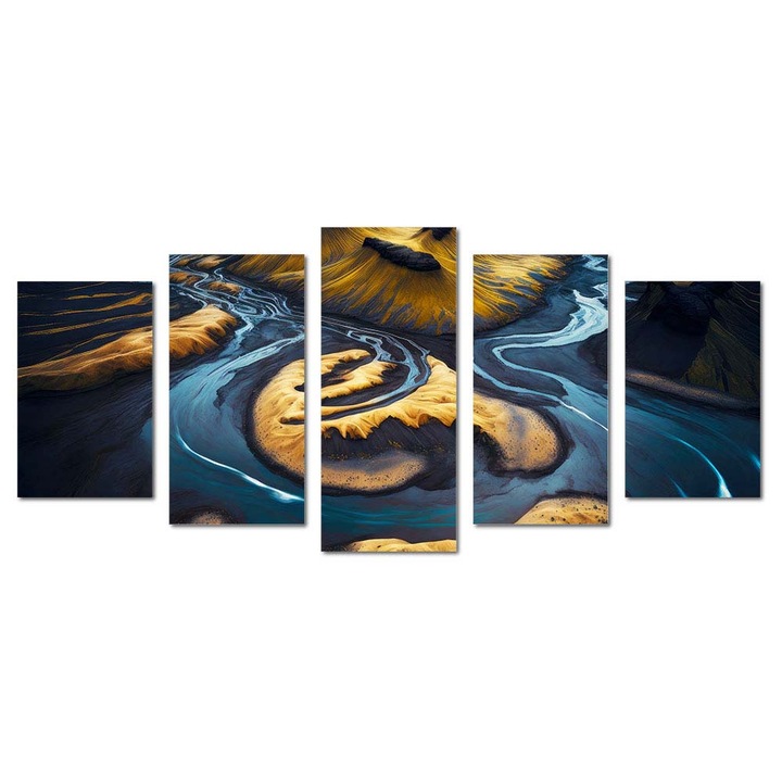 Tablou canvas Intelli®, Decoratiuni moderne pentru Living, Dormitor, Mountains, M1330, 100x220 cm