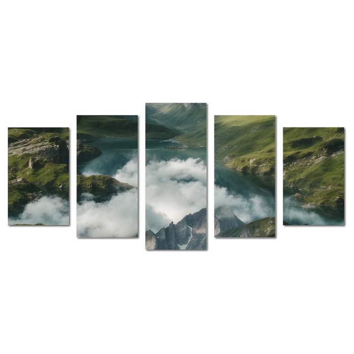 Tablou canvas Intelli®, Decoratiuni moderne pentru Living, Dormitor, Mountains, M1443, 45x110 cm