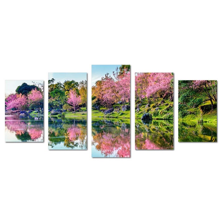 Tablou canvas Intelli®, Decoratiuni moderne pentru Living, Dormitor, Colorful Nature, M1335, 120x275 cm