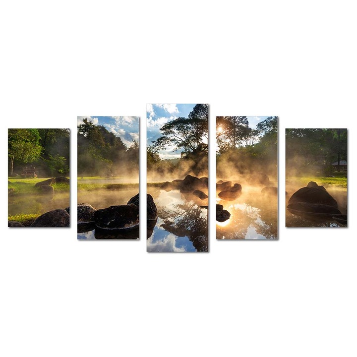 Tablou canvas Intelli®, Decoratiuni moderne pentru Living, Dormitor, Lake, M1363, 100x220 cm