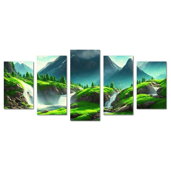Tablou canvas Intelli®, Decoratiuni moderne pentru Living, Dormitor, Cascada, M1362, 120x275 cm