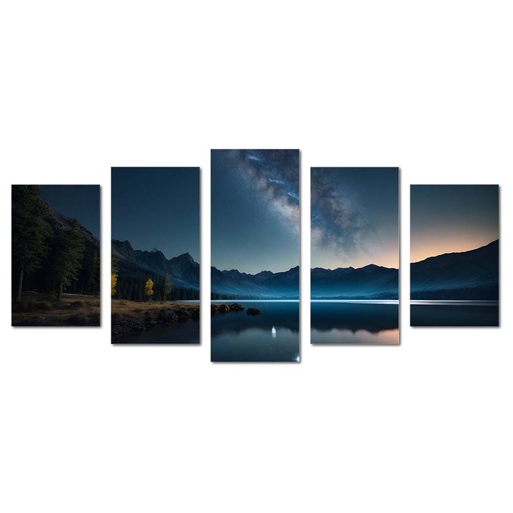 Tablou canvas Intelli®, Decoratiuni moderne pentru Living, Dormitor, Mountain Lakes, M1449, 70x165 cm