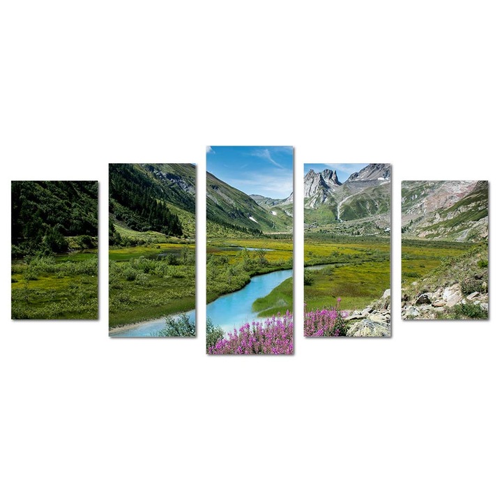 Tablou canvas Intelli®, Decoratiuni moderne pentru Living, Dormitor, Mountains, M1486, 45x110 cm