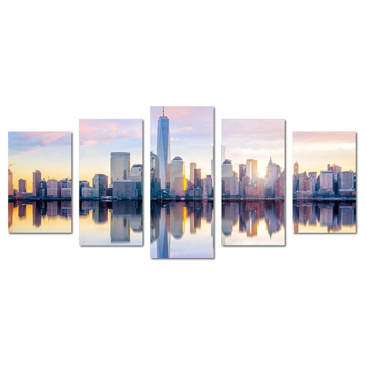 Tablou canvas Intelli®, Decoratiuni moderne pentru Living, Dormitor, City View, M1526, 70x165 cm