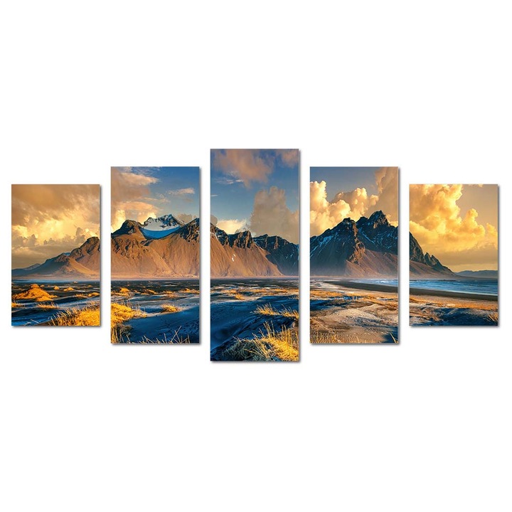 Tablou canvas Intelli®, Decoratiuni moderne pentru Living, Dormitor, Mountains, M1483, 120x275 cm