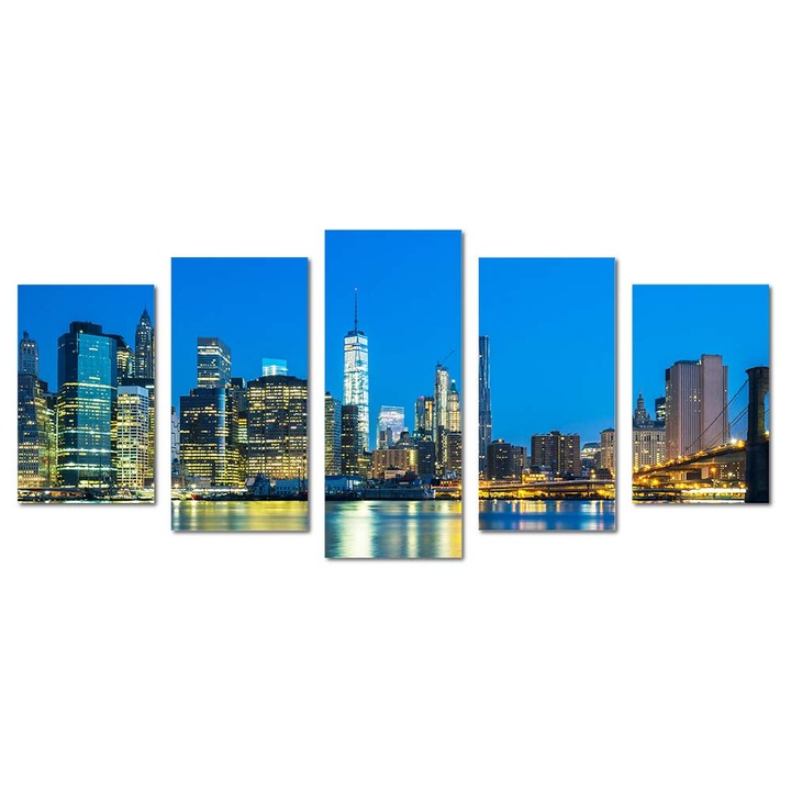 Tablou canvas Intelli®, Decoratiuni moderne pentru Living, Dormitor, City View, M1529, 70x165 cm