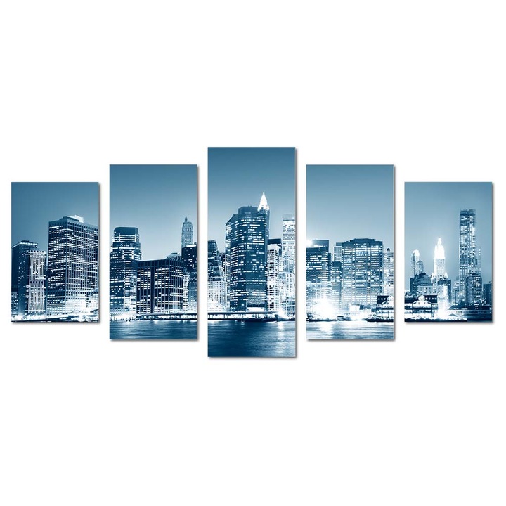 Tablou canvas Intelli®, Decoratiuni moderne pentru Living, Dormitor, City View, M1531, 45x110 cm