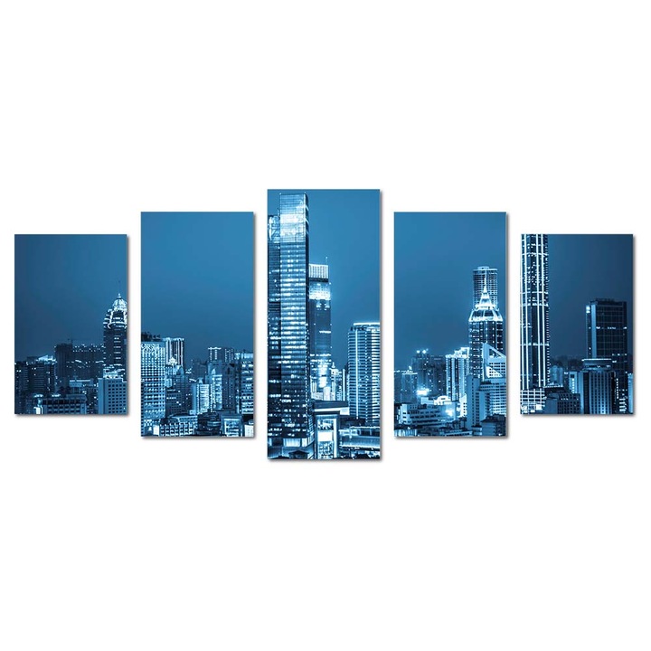 Tablou canvas Intelli®, Decoratiuni moderne pentru Living, Dormitor, City View, M1547, 120x275 cm