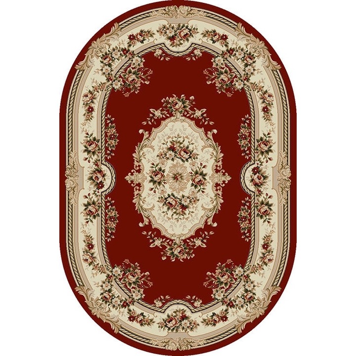Klasszikus szőnyeg, Home Vista, Lotos 575, ovális, Grena, 250x350 cm
