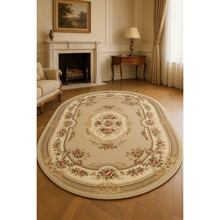 Covor Clasic, Home Vista, Lotos 575, Oval, Verde, 200x300 cm