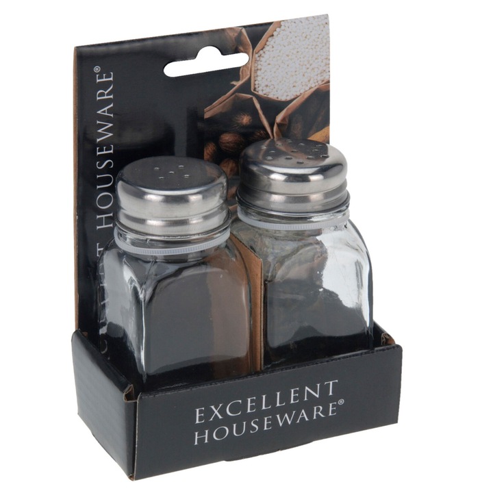 Комплект 2 мелнички, Отлична домакинска посуда, стъкло, прозрачно