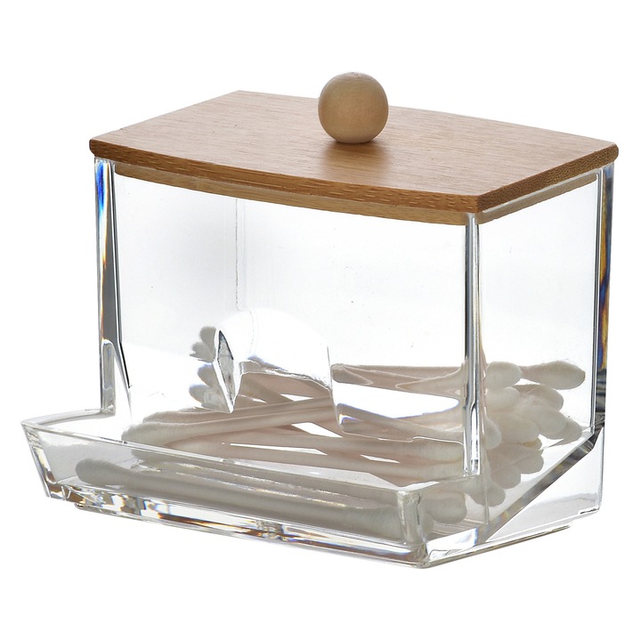 Cutie betisoare urechi Bathlab, Acril/Bumbac, 8.5x5.5x8.5 cm