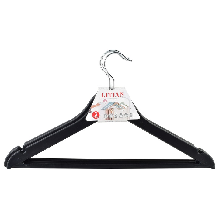 Set de 3 umerase Sira, Mondex, lemn, negru, 44x23cm