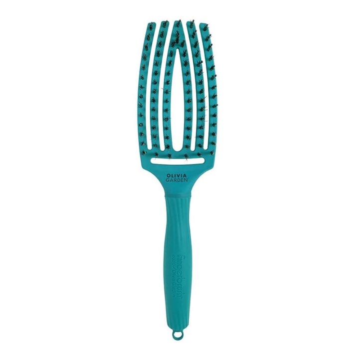 Четка за коса, Olivia Garden Fingerbrush On The Road Again, с косъм от глиган, средна, синя