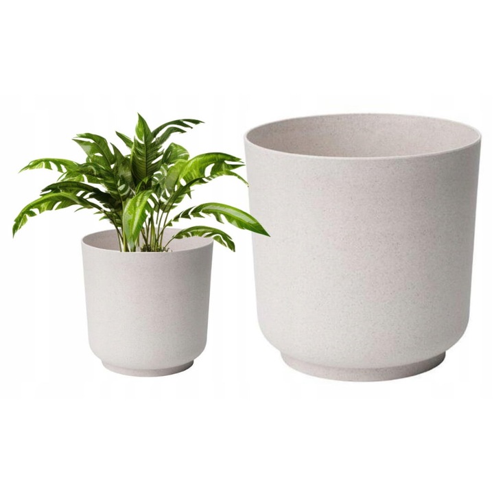 Ghiveci decorativ, Form Plastic, lemn, 13 x 12.5 cm, alb