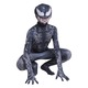 Costum Venom cu multe Fulgere pentru Copii, Set cu masca, Supererou, EvrikaUnity®, Premium Lycra 3D®, 5-6 ani, 130cm, Negru