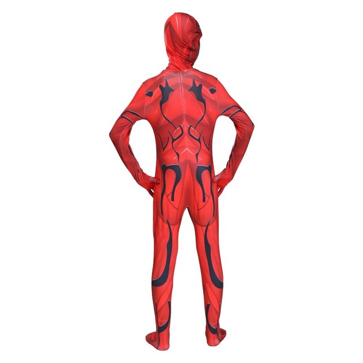 Costum Venom pentru Copii, Set cu masca, Supererou, EvrikaUnity®, Premium Lycra 3D®, 5-6 ani, 130cm, Rosu