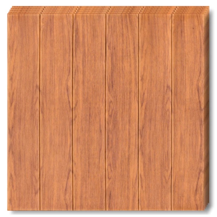 50x Teno® 3D Panel Tapéta készlet, Fa Modell, fedőfelület 24,5 nm, öntapadós, vízálló, könnyen felszerelhető, modern dizájn, 70x70 cm, narancs