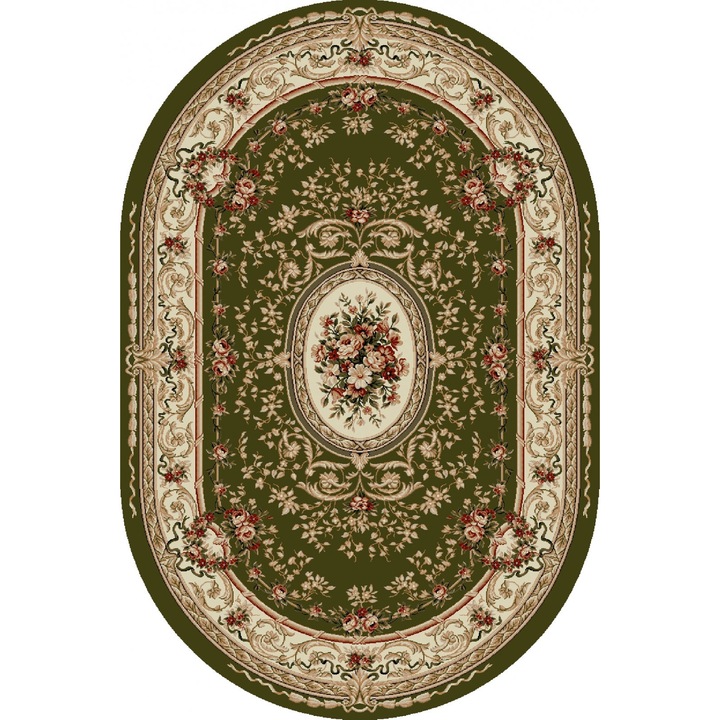 Klasszikus szőnyeg, Home Vista, Lotos 568, ovális, zöld, 150x230 cm