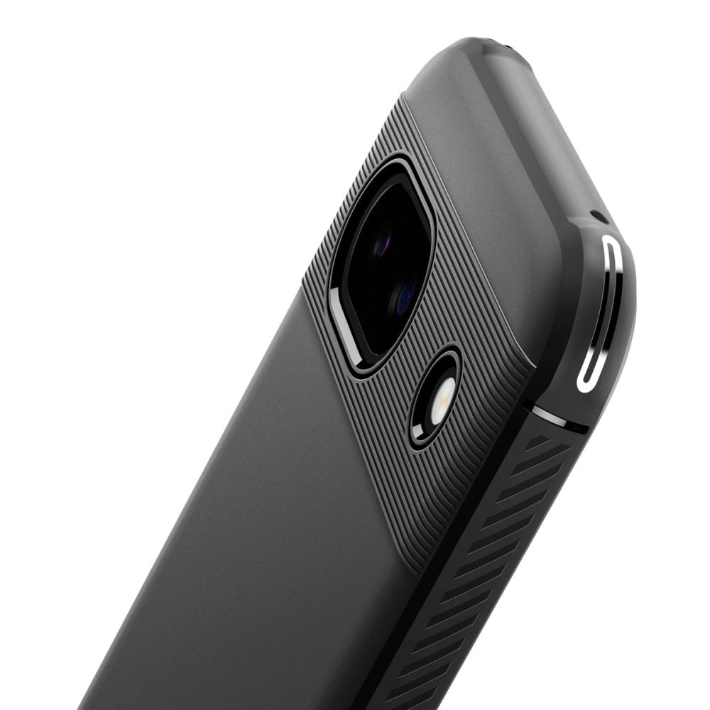 Husa telefon pentru Google Pixel 8a, Spigen Rugged Armor, TPU/Carbon, Negru