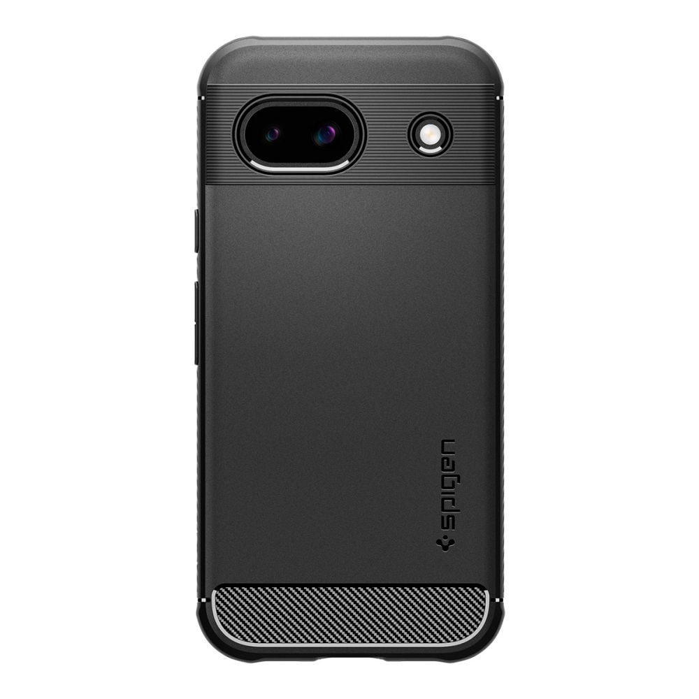 Husa telefon pentru Google Pixel 8a, Spigen Rugged Armor, TPU/Carbon, Negru