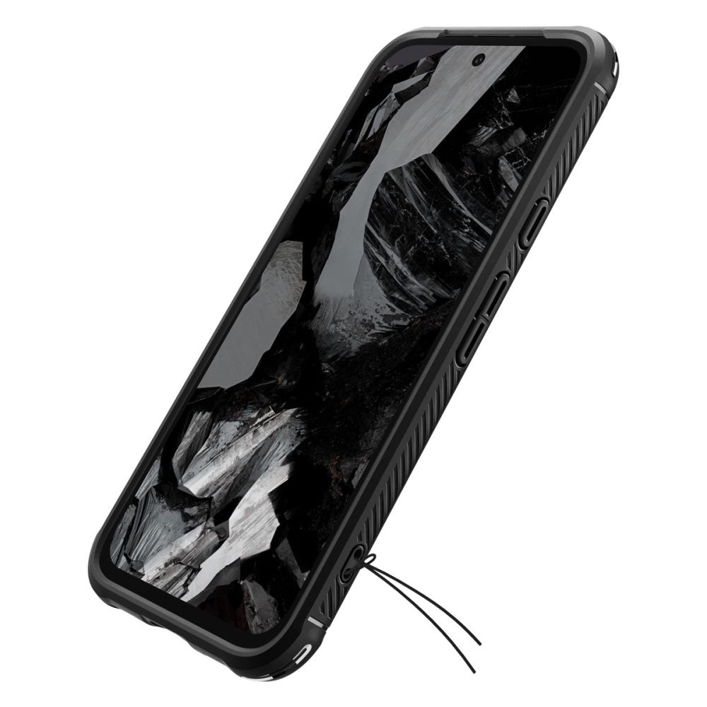 Husa telefon pentru Google Pixel 8a, Spigen Rugged Armor, TPU/Carbon, Negru