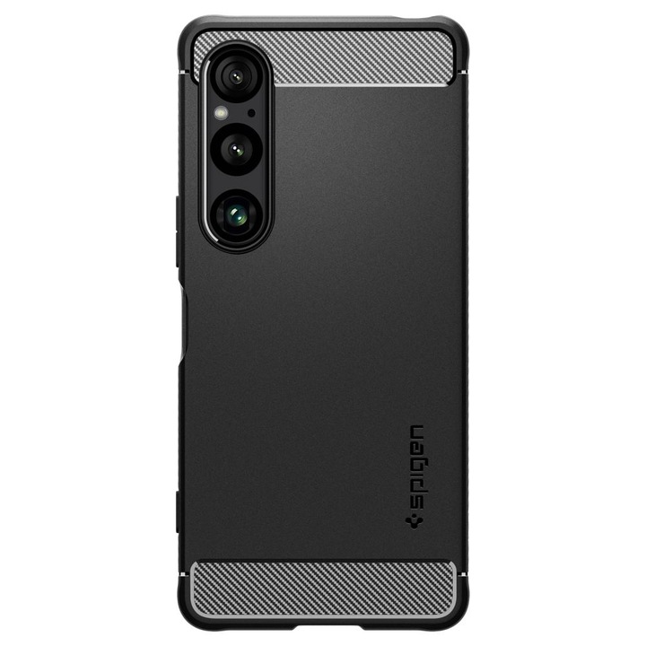 Калъф за телефон Spigen Rugged Armor, карбон, черен мат, за Sony Xperia 1 Vi